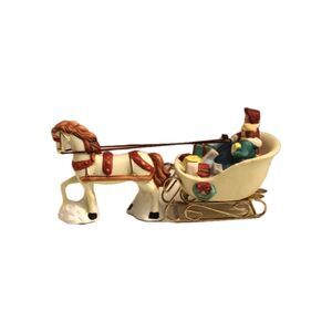 Vintage Venture Memories Porcelain Horse Drawn Sleigh
